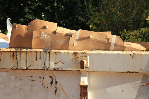 Boxes inside a skip