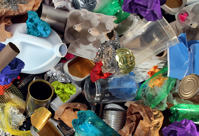 Image of a pile of colourful rubbish piled up.